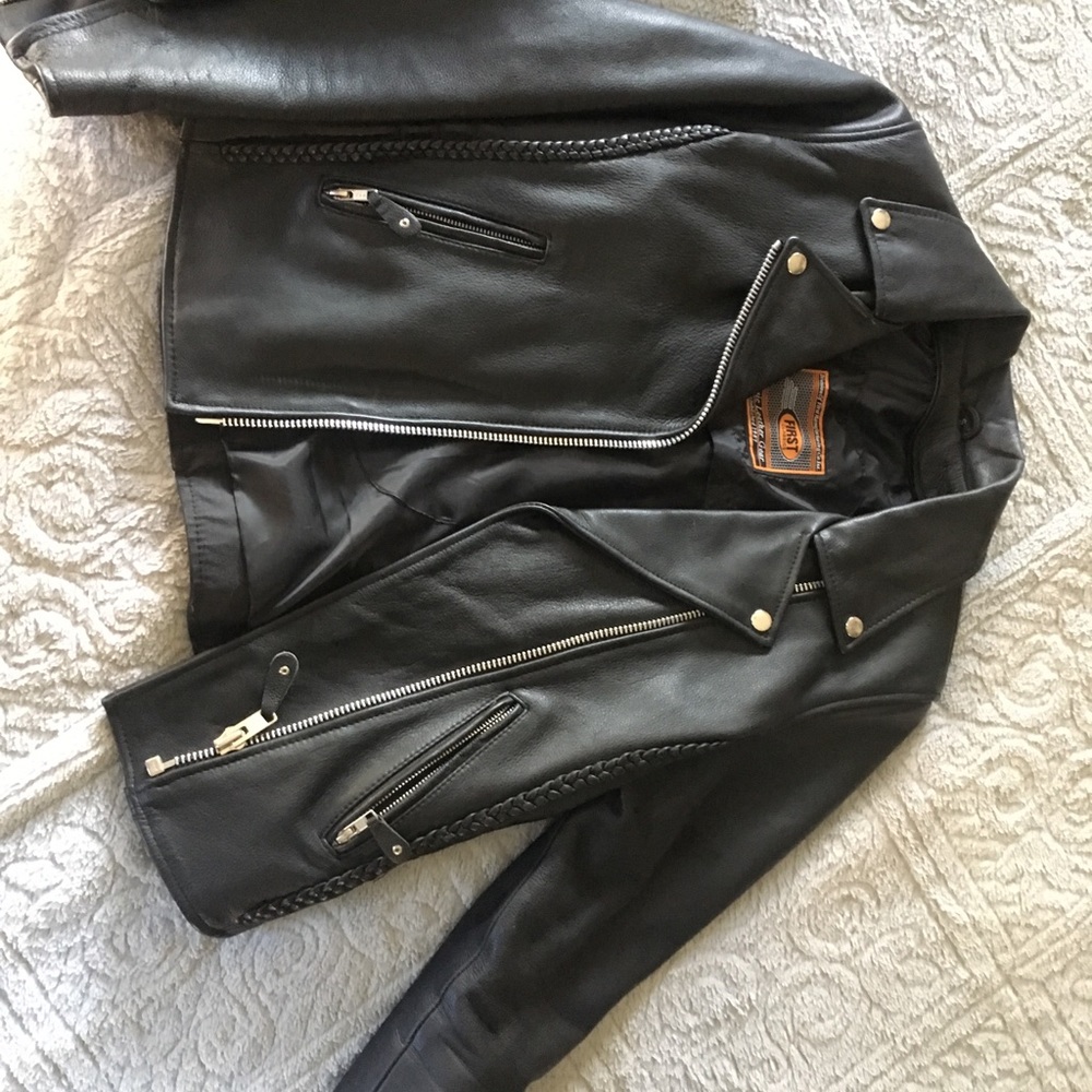 Leather motorcycle jacket